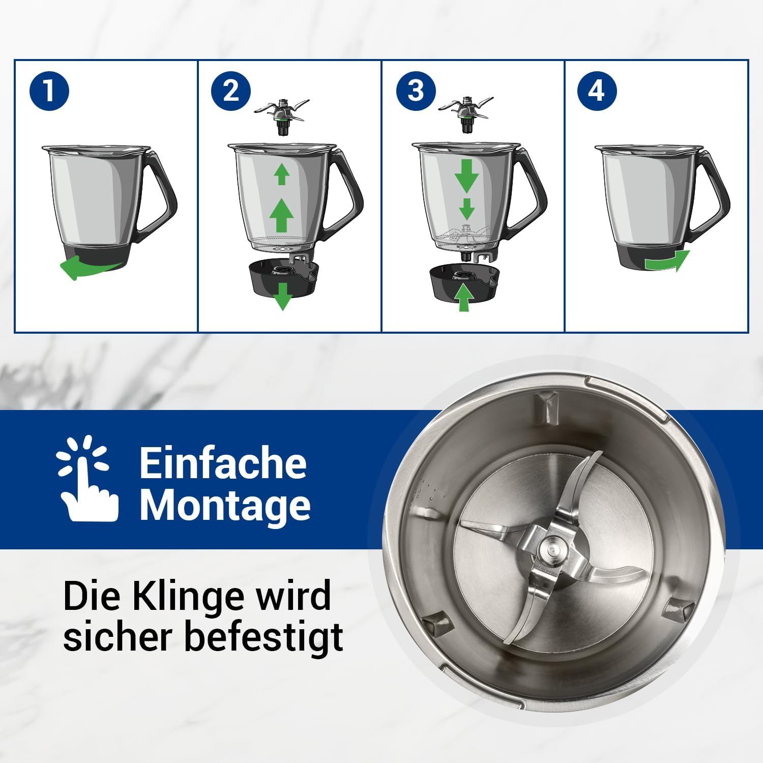 VIOKS - Couteau inoxydable pour Thermomix - Accessoire robuste - TM5