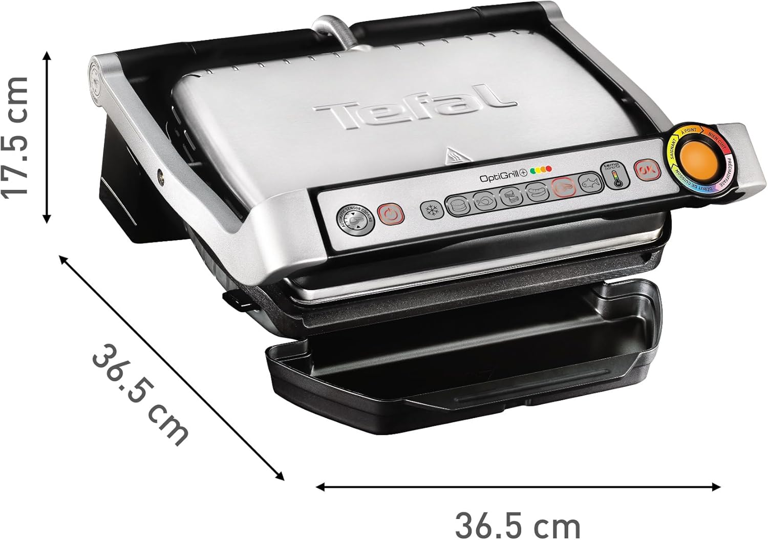 Tefal - Optigrill+ série - 4 personnes, 6 programmes, mode manuel, GC712D12
