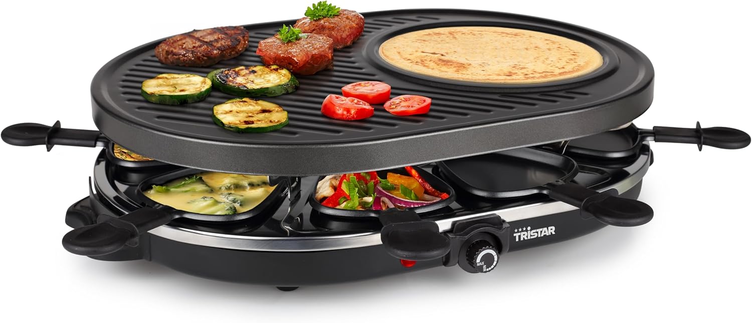 Tristar - RA-2996 - 43x30 cm - Raclette multifonction 8 pers, 1200W
