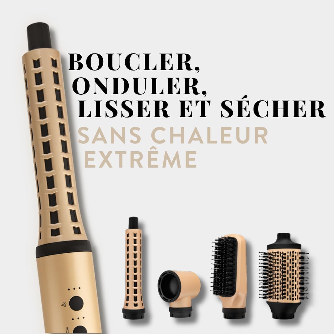 SAINT ALGUE - Demeliss Airflow Styler - Brosse 4en1, 3 températures, compacte, légère, tous cheveux