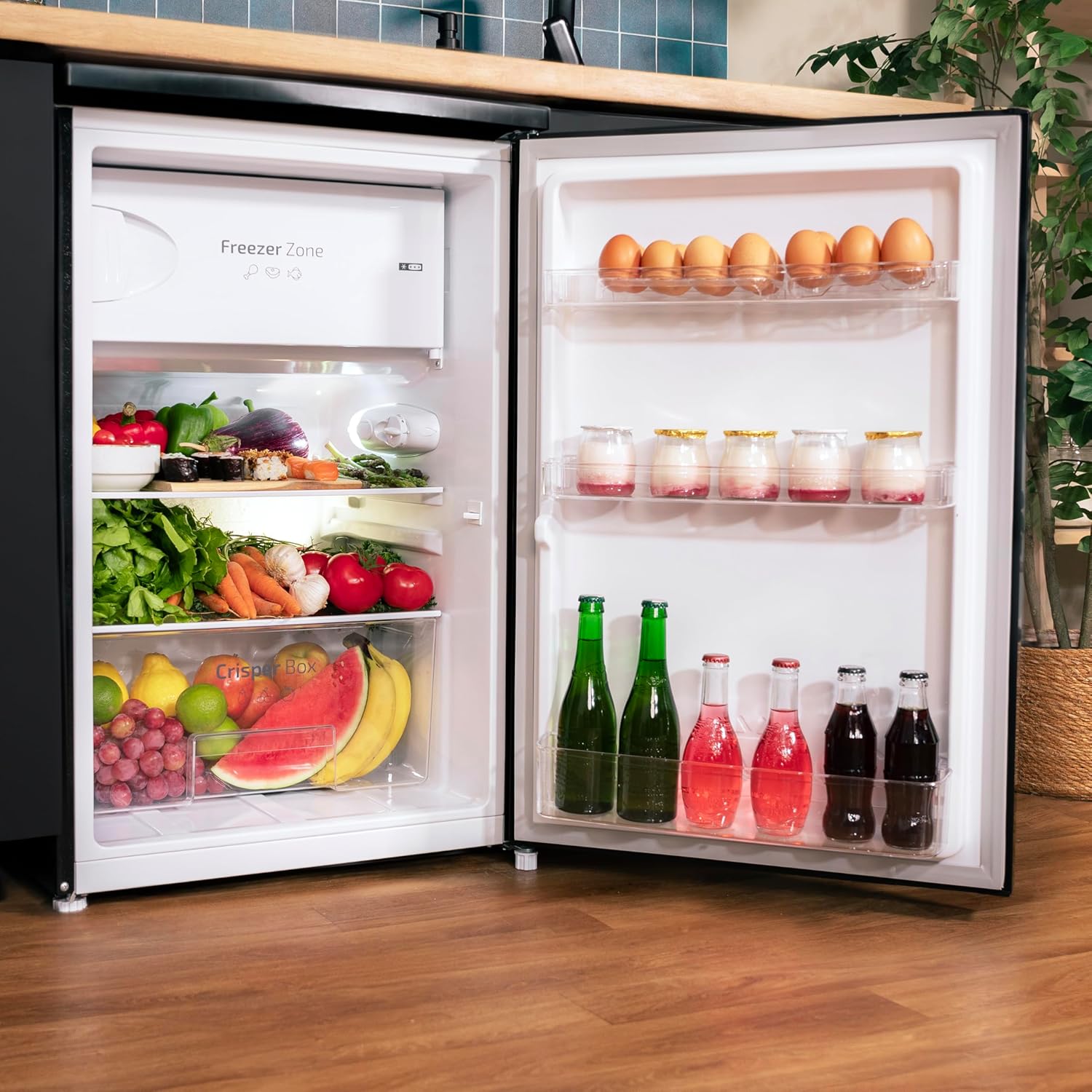 Cecotec - Bolero CoolMarket TT 107 Inox - 107L - porte réversible, congélateur, faible bruit, classe E