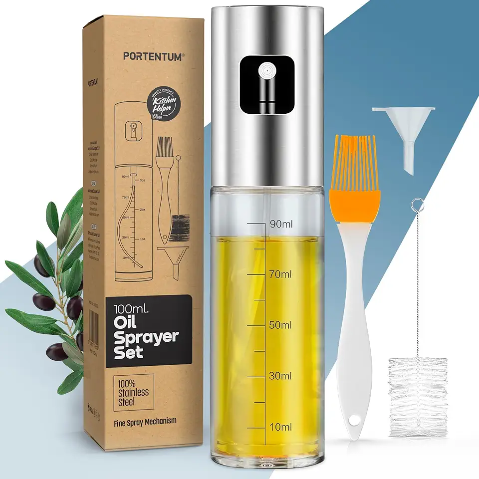 PORTENTUM - pulvérisateur huile inox 100ml - verre, antigoutte