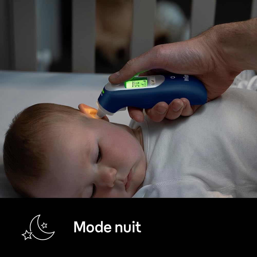 Braun - ThermoScan 7+ - thermomètre auriculaire - Age Precision, affichage code couleur, Bluetooth