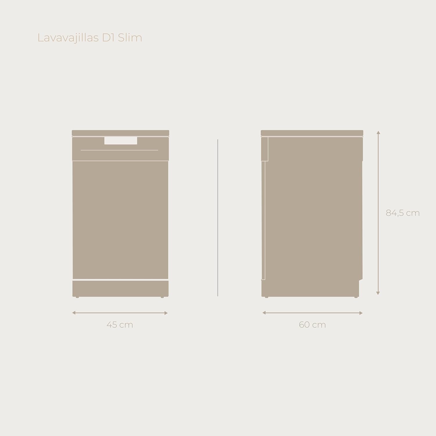 EVVO - Lave-vaisselle Slim 45 cm, 9 couverts, 5 programmes, D1