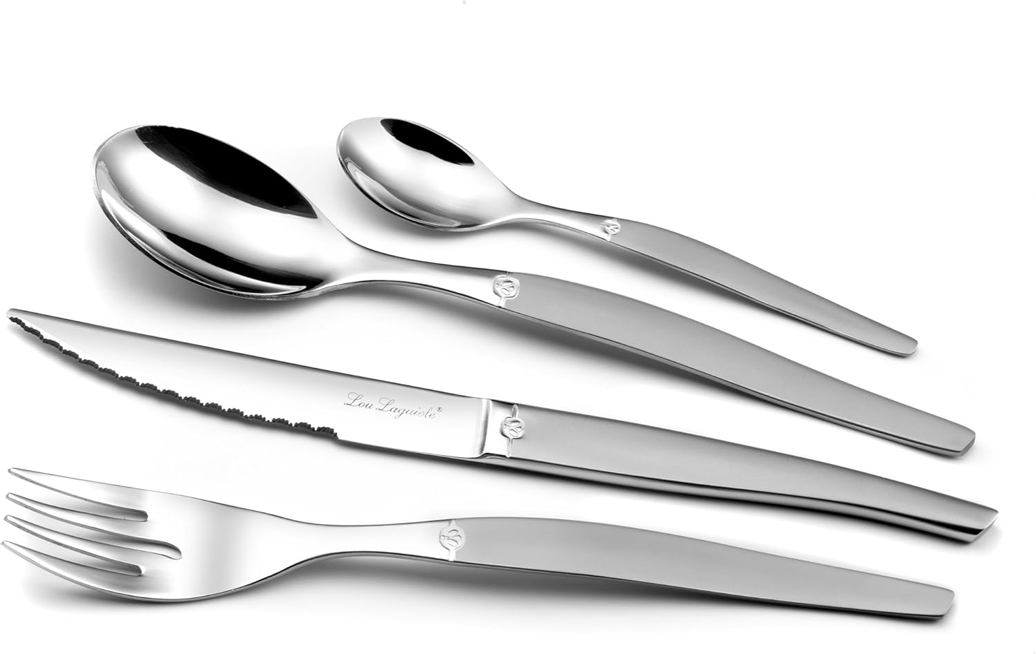 Lou Laguiole - Jet 24 pièces - inox 18/0, finition sablée, pour 6 personnes