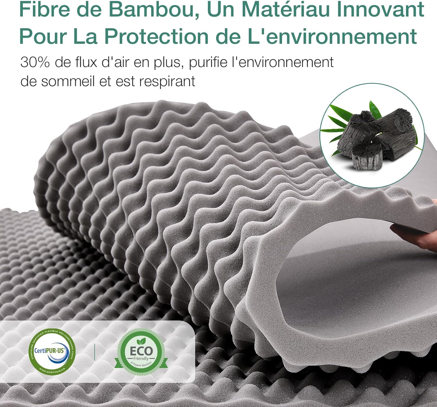 Novilla - Matelas mousse 7 zones - 160x200 cm - housse amovible, 14 cm