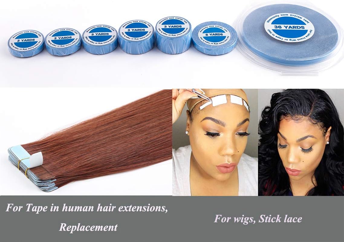 ShowJarlly - ruban Lace Front Support - 0.8cm x 6 yards - double face adhésif cheveux