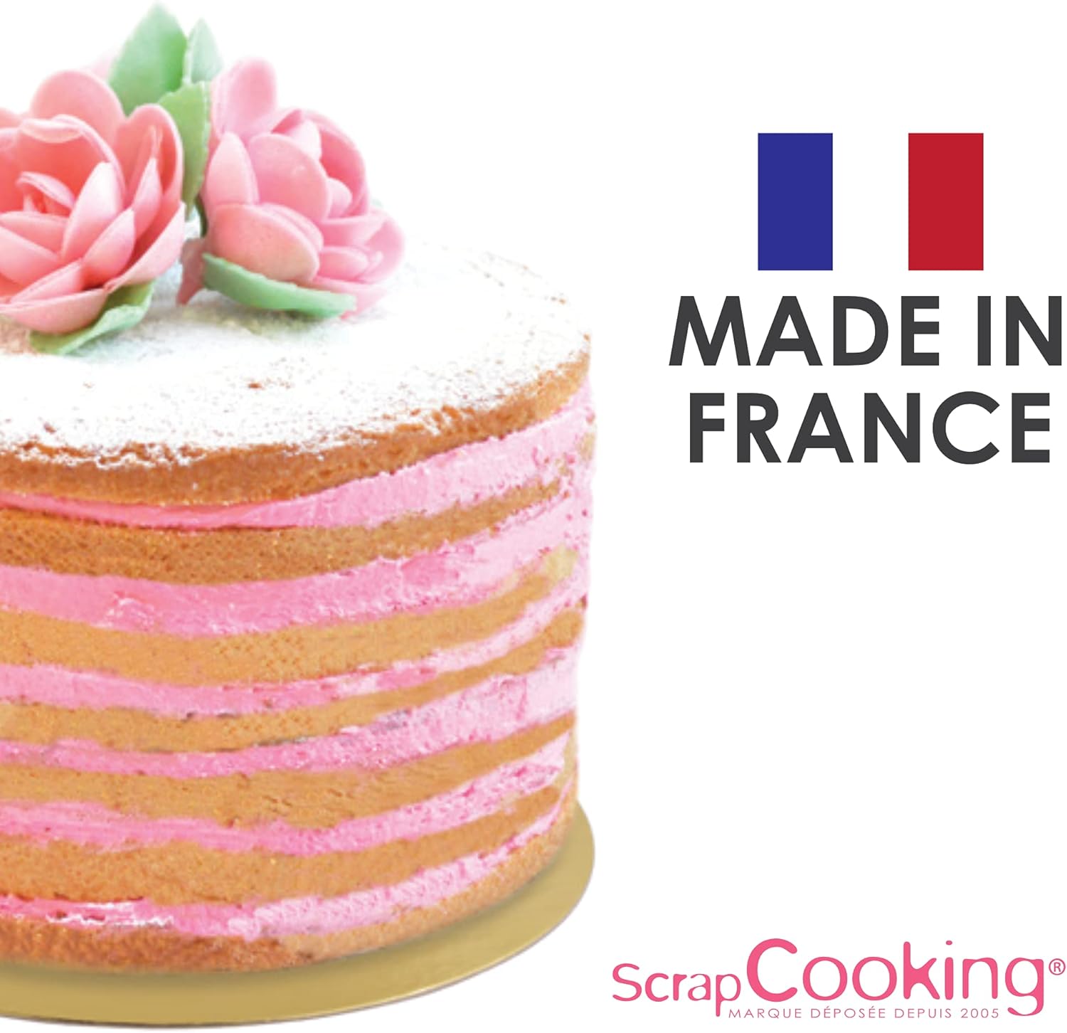 ScrapCooking - kit supports gâteaux ronds 24cm carton doré/noir - 5201