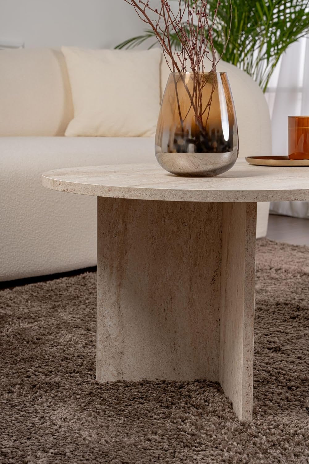 Hanah Home - Élégante table à café - 119x39,8x60 cm - mélamine 18mm, design marbre