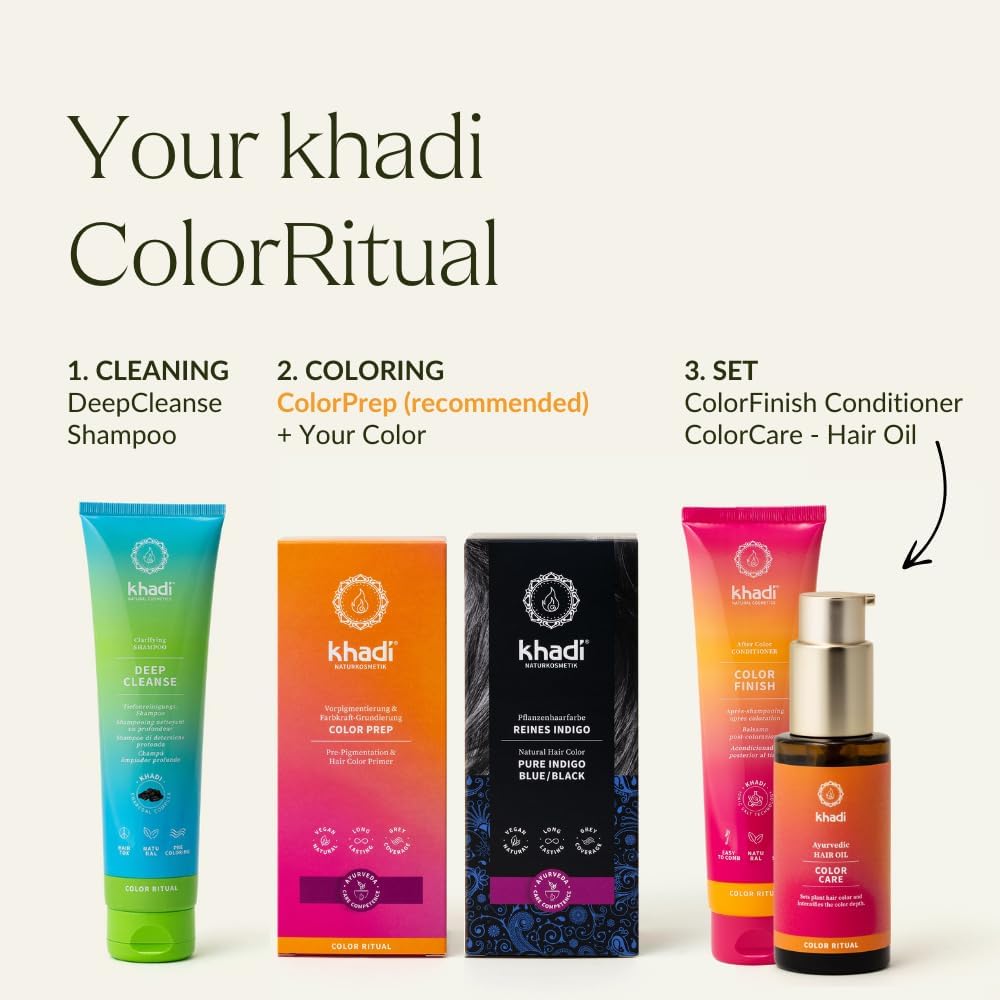 khadi - Indigo Pur Noir Froid - 100g - coloration végétale intense, vegan