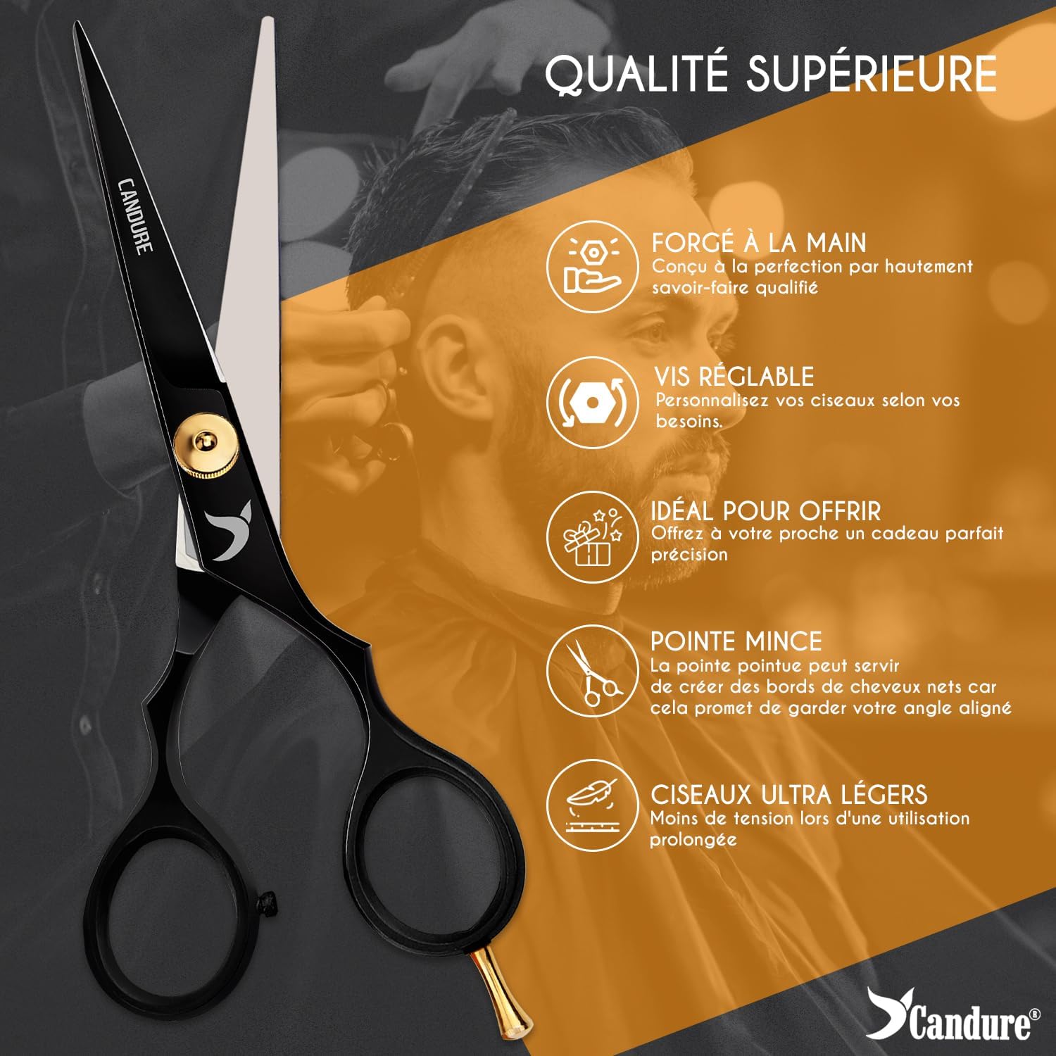 Candure - Ciseaux Coiffure 6.5