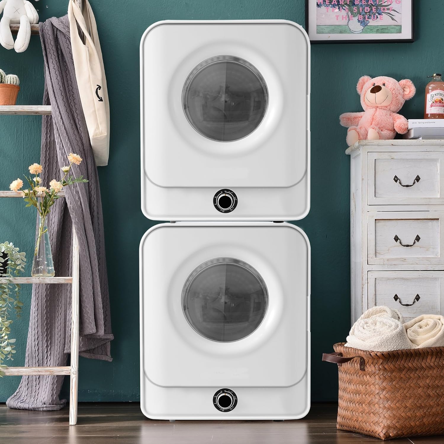 Merax - petit sèche-linge mural, 3-4,5 kg - 5 programmes, sécurité, 830W