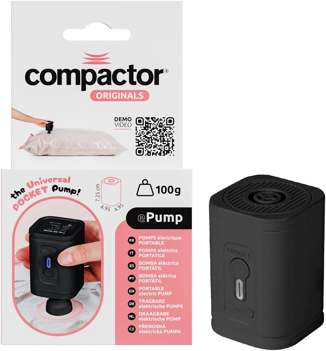 Compactor - Pompe électrique portable - compacte - USB rechargeable, puissante