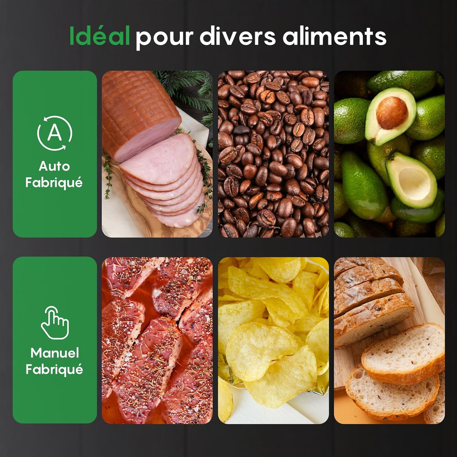 FRESKO - AutoMax V8 - 140W - sous vide mains libres, sec/humide, coupeur, 2 rouleaux, rangement - AutoMax V8