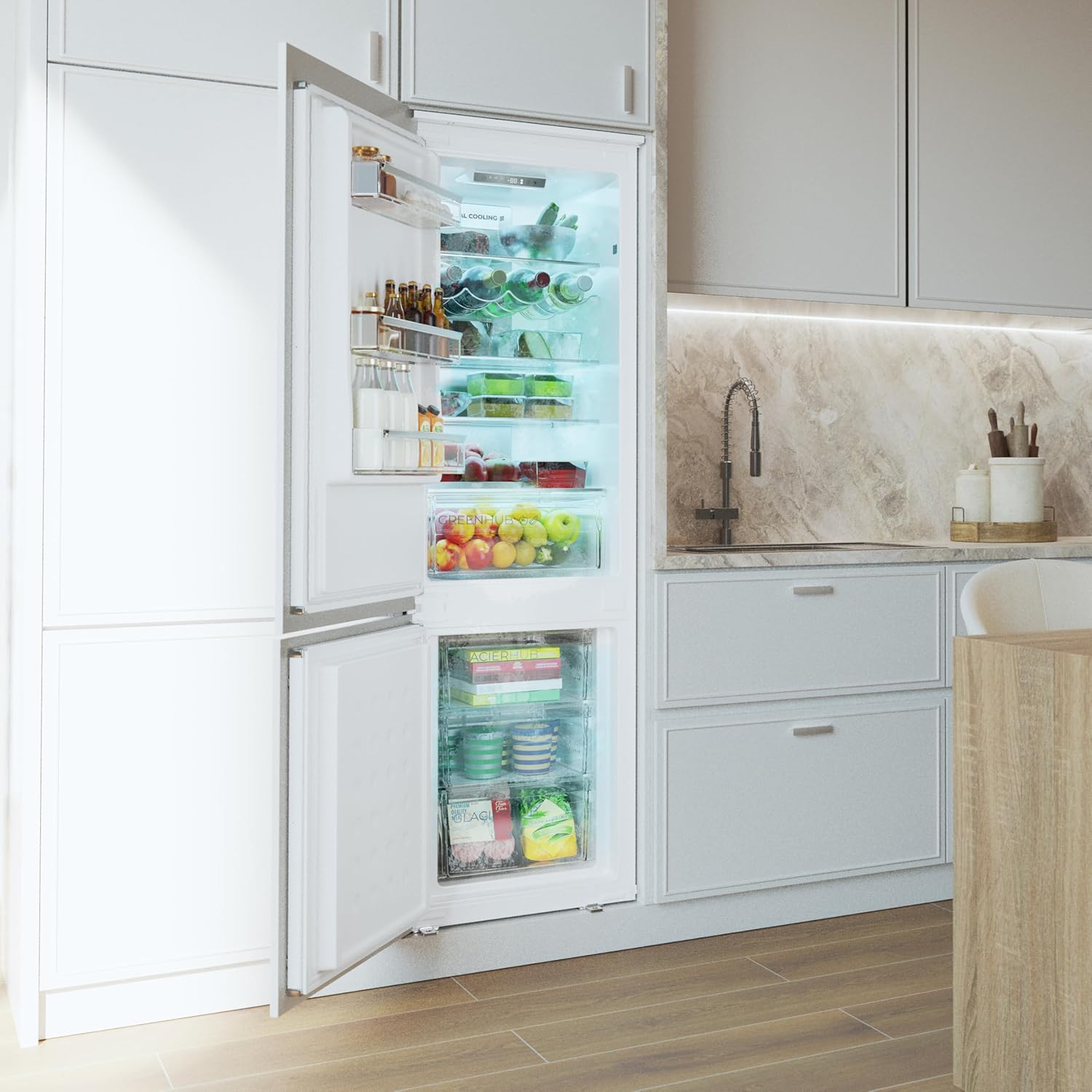 Cecotec - Bolero CoolMarket Combi Série - 177x54 cm - No Frost, 232L, Fast Freezing, Mode Vacances, BI-S MC 232 E