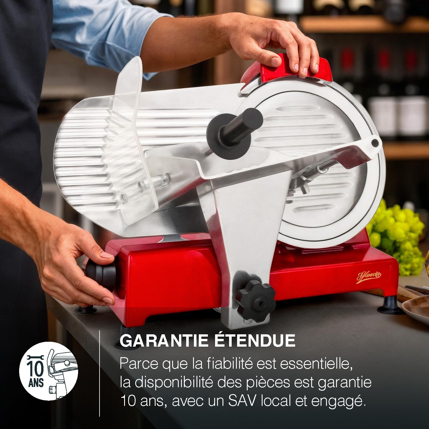 H.Koenig - MSX256 - lame 25 cm - coupe 0-12 mm - 282 rpm - aiguiseur