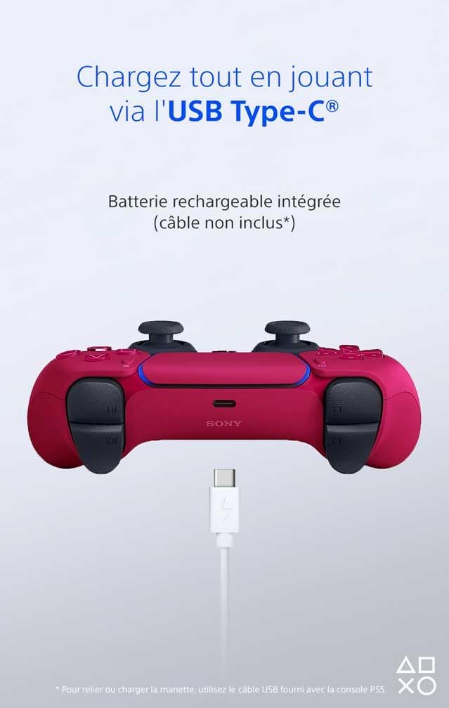 Sony - Manette DualSense Cosmic Red - Sans fil, haptique, PS5/PC