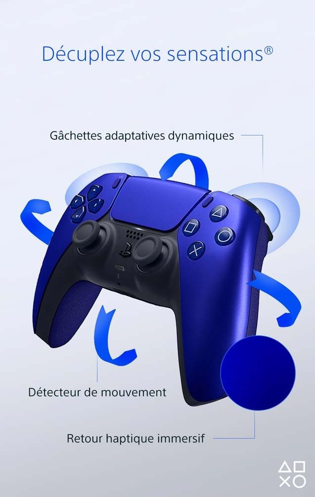 Sony - Manette DualSense PS5 - sans fil, rechargeable, Bluetooth, cobalt blue