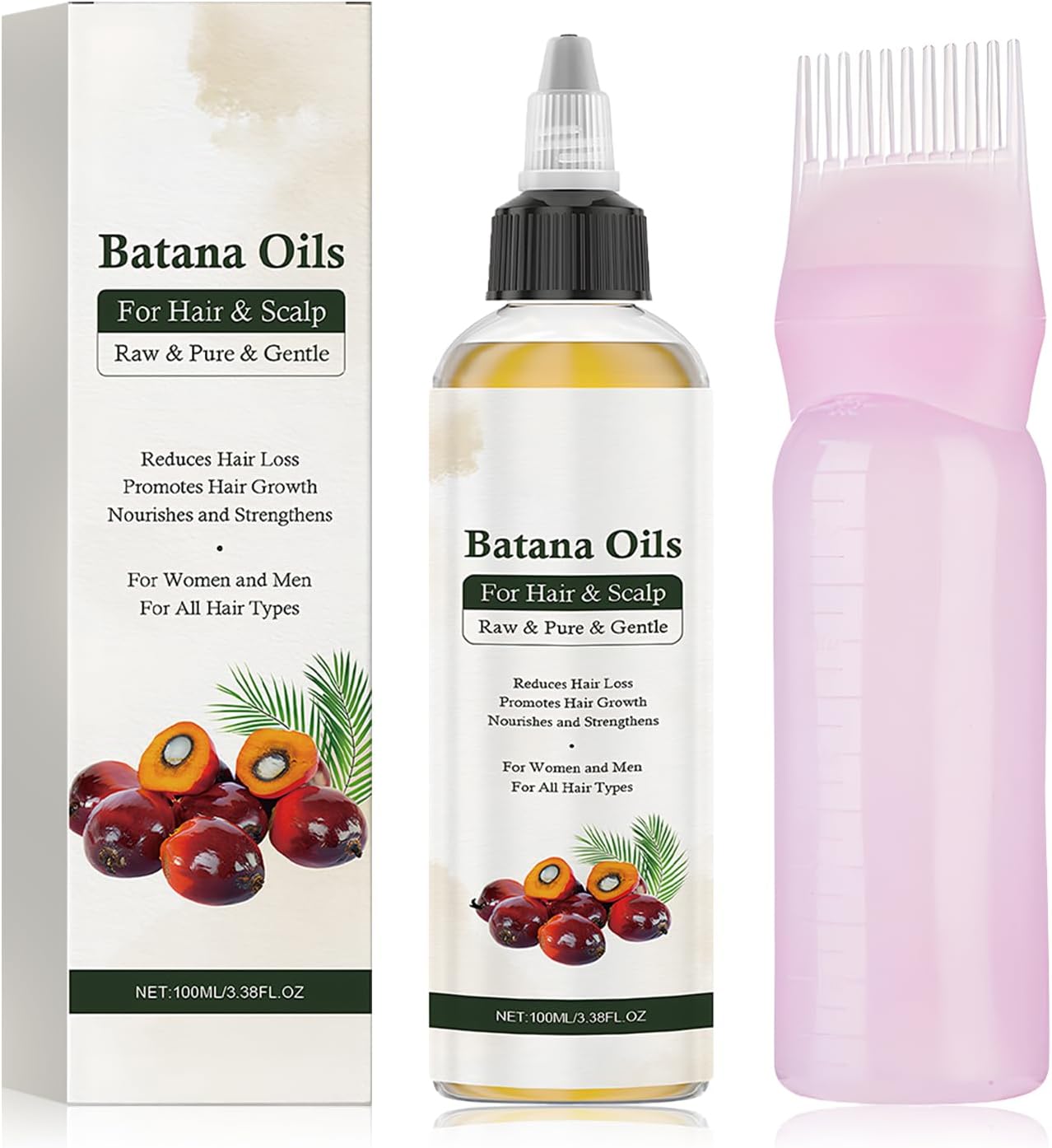 Huile de Batana bio - peigne applicateur - restaure, brillance cheveux