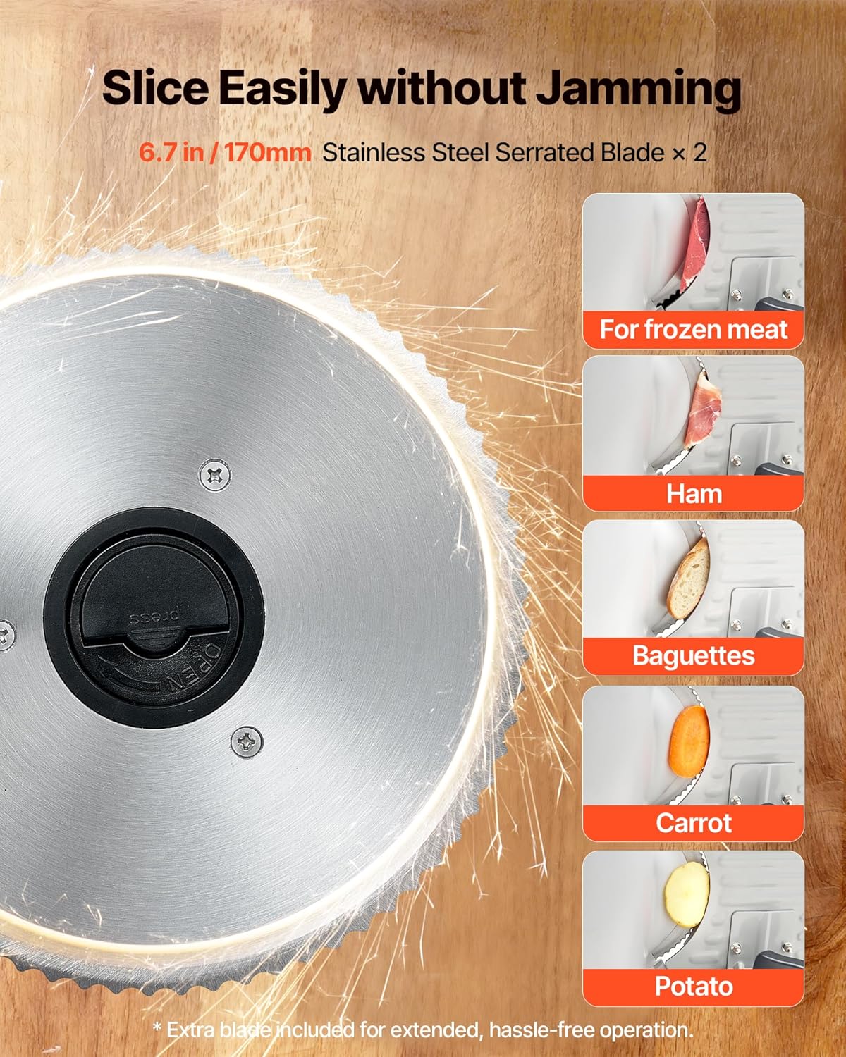 VEVOR - trancheuse électrique 150W, lame 170mm, coupe réglable