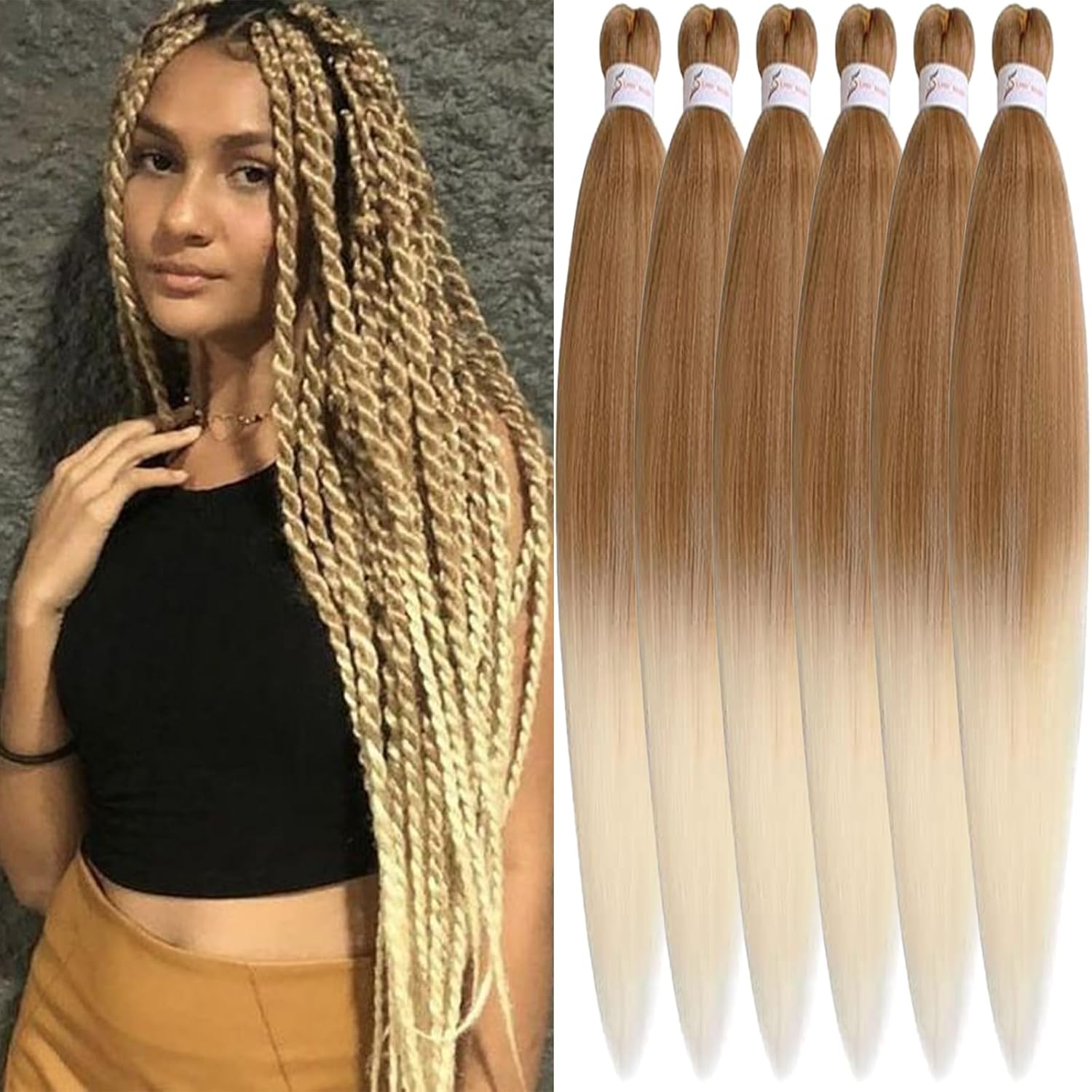 Rajout Cheveux Tressés - extensions blond ombre 30