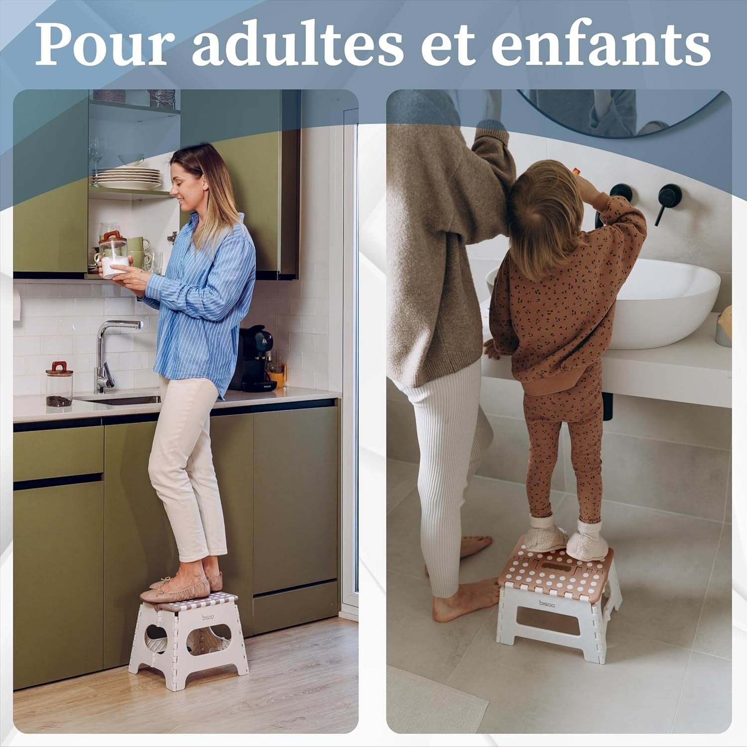 Bisoo - Tabouret pliant enfant 22 cm - plastique, portable, sûr