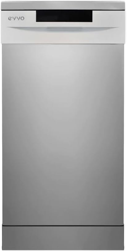 EVVO - lave-vaisselle D1 Slim - 45 cm - 9 couverts, 5 programmes, plateau réglable, inox