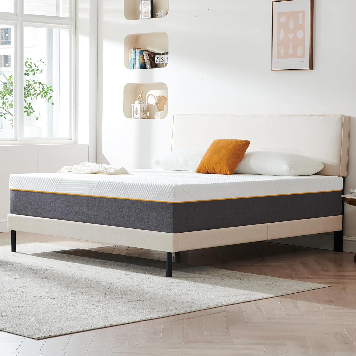 Matelas - mousse à mémoire, 140x190x22 cm, 7 zones, réversible