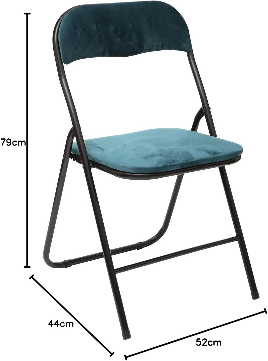 5five - chaise pliante velours bleu - compacte, confort, pliable