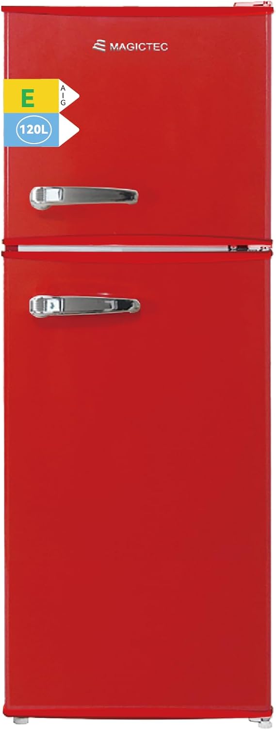 Magictec - Frigo vintage série - 120L, Low Frost, LED, rouge