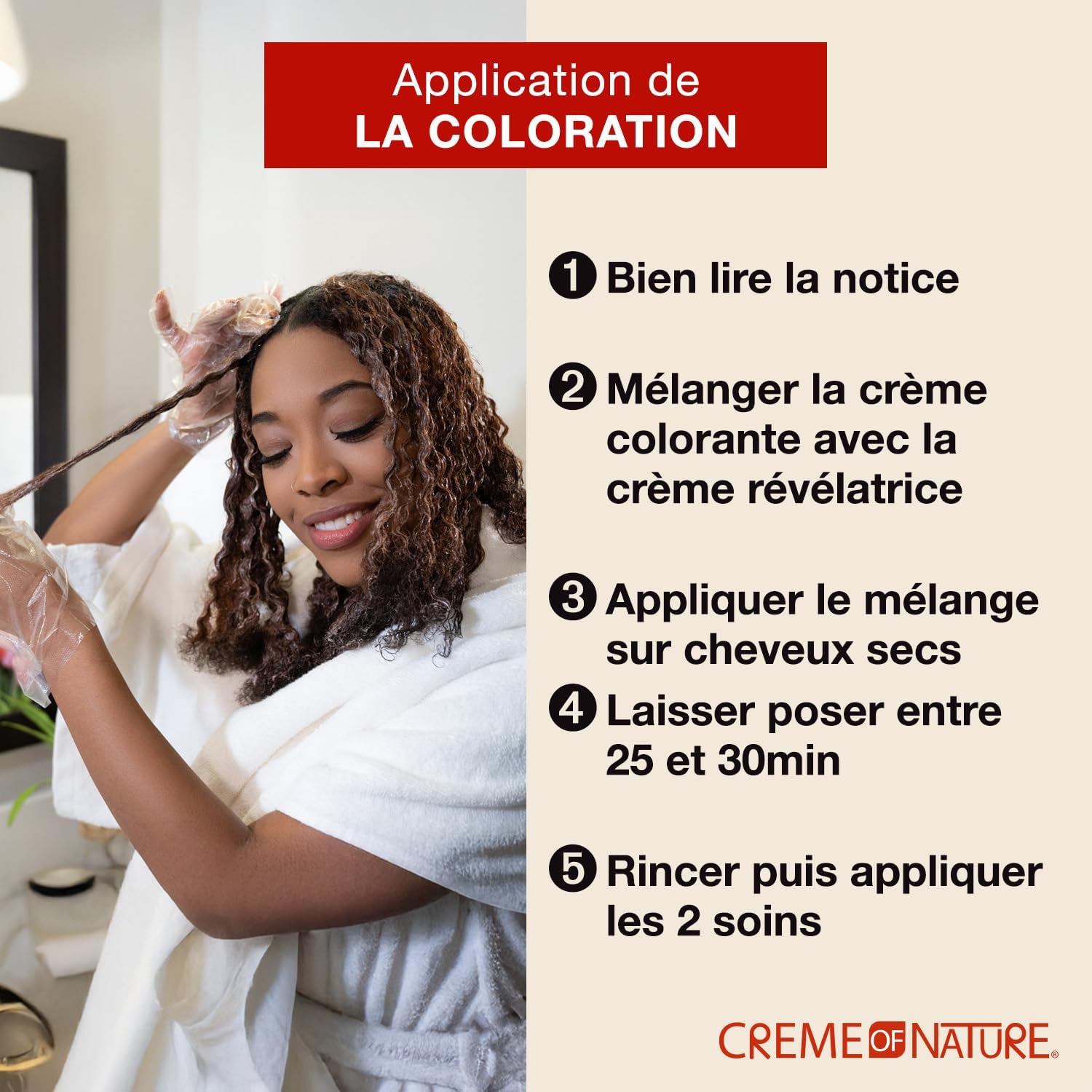 Creme of Nature - Argan Oil - coloration permanente cheveux bouclés, couvre 100% cheveux blancs, 6.2 Burgundy