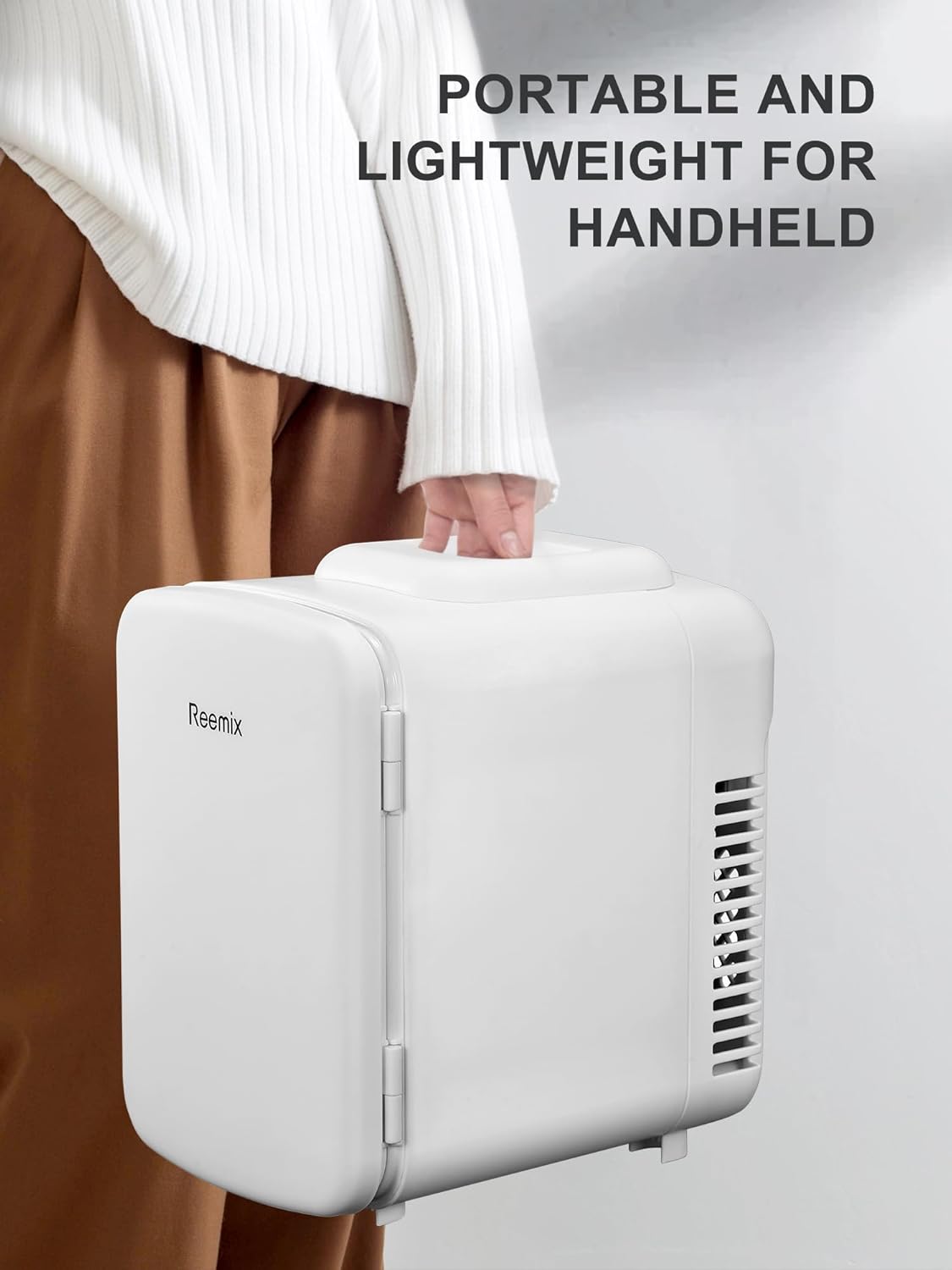 Reemix - Mini Frigo Série 4L, 240V/12V, chaud/froid, silencieux, 6 canettes