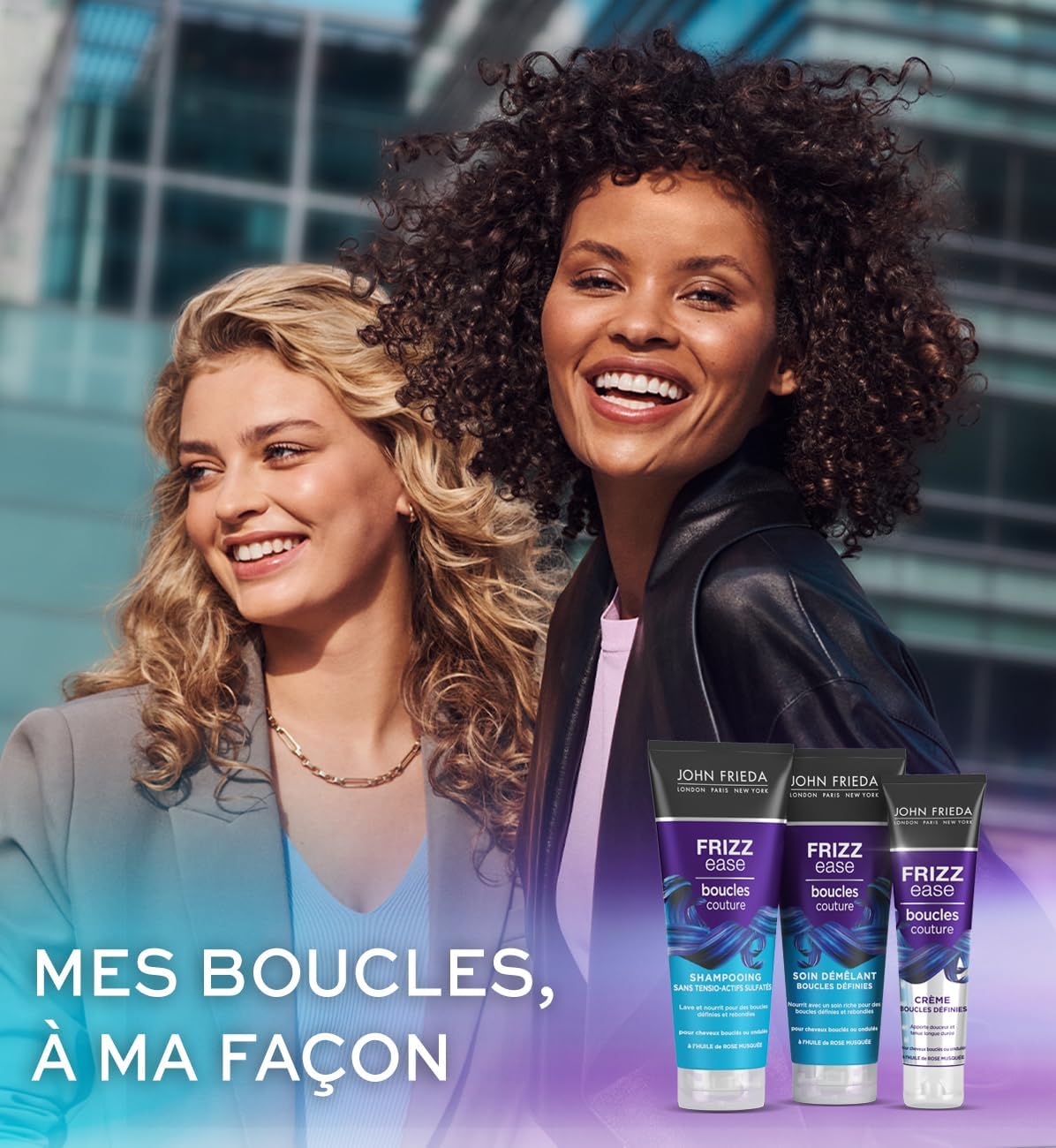 John Frieda - Frizz Ease Boucles Couture - 250ml - lot de 3, soin démêlant