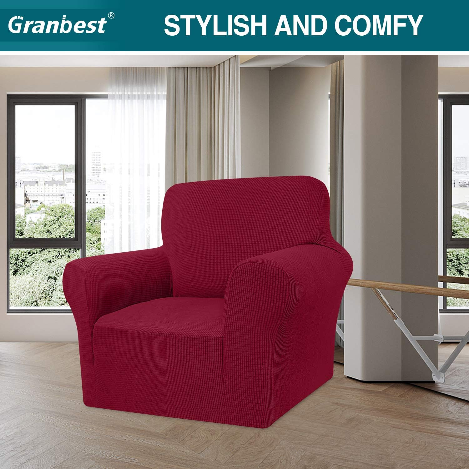 Granbest - housse canapé Jacquard extensible 1 place - protection animaux