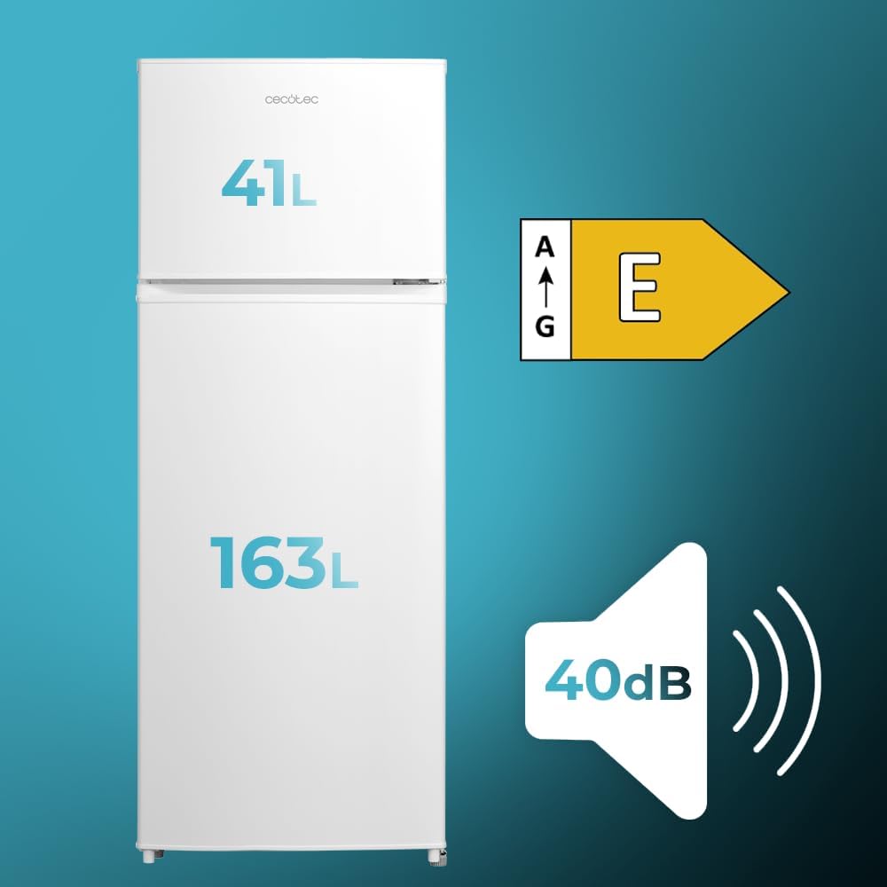 Cecotec - Bolero CoolMarket 204L, 143x55cm, LED, Inverter, blanc