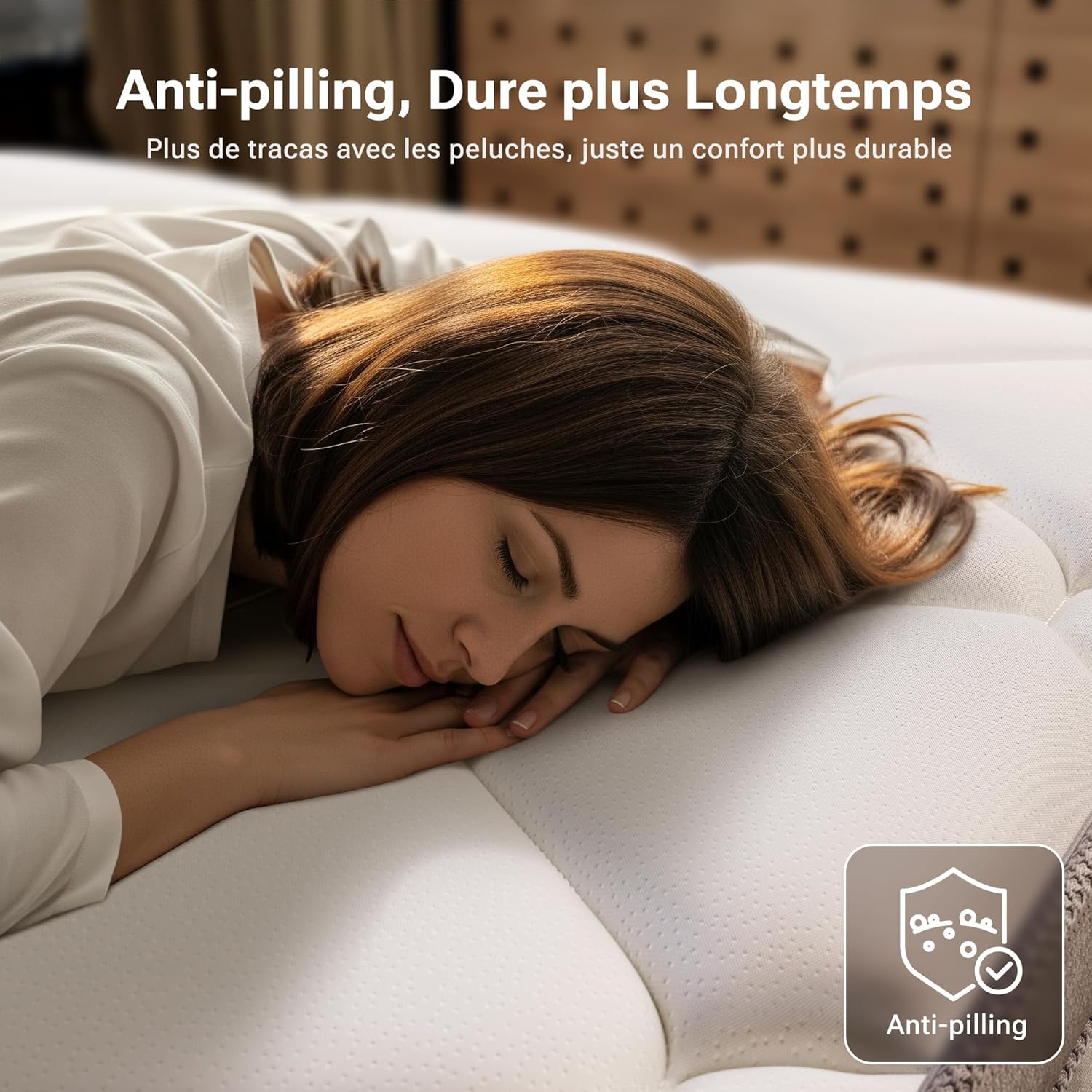 TXO - Matelas hybride 7 zones 90x200 cm, ressorts fermeté moyenne, Oeko-Tex