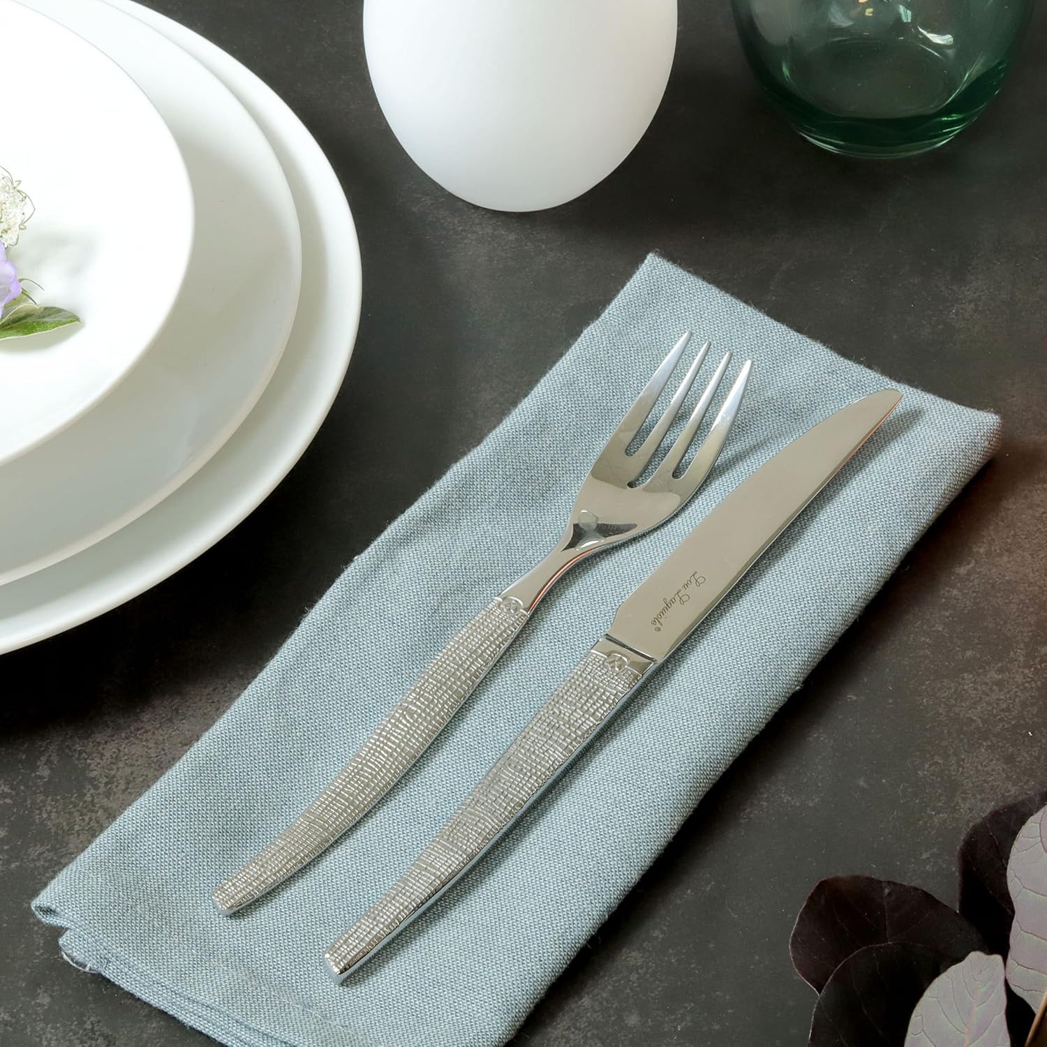 LOU LAGUIOLE - Jet (Ménagère 12 pers.) - Inox 18/0, Finition Textil