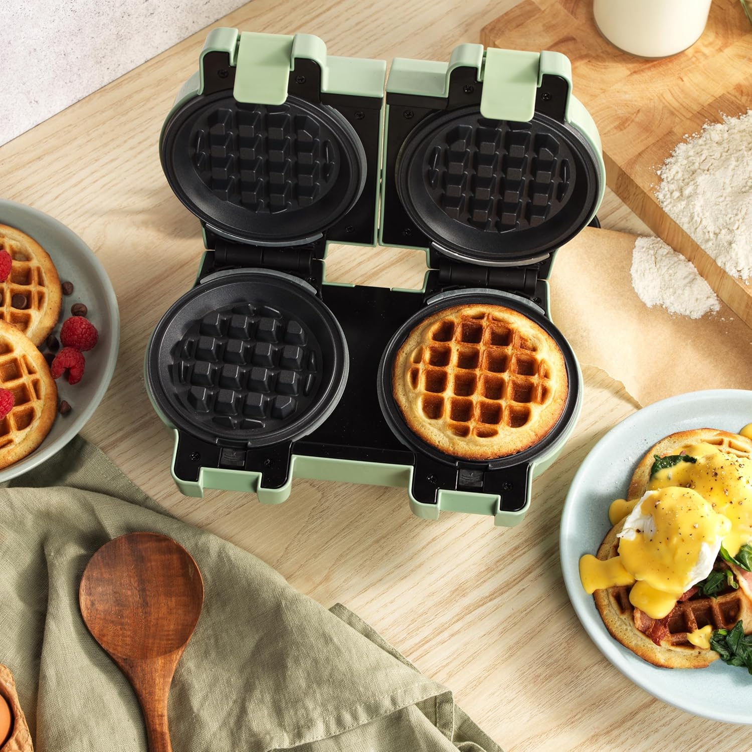 Giles & Posner - double mini gaufrier, 11.5cm, plaques amovibles, 1100W, EK5922GSGR