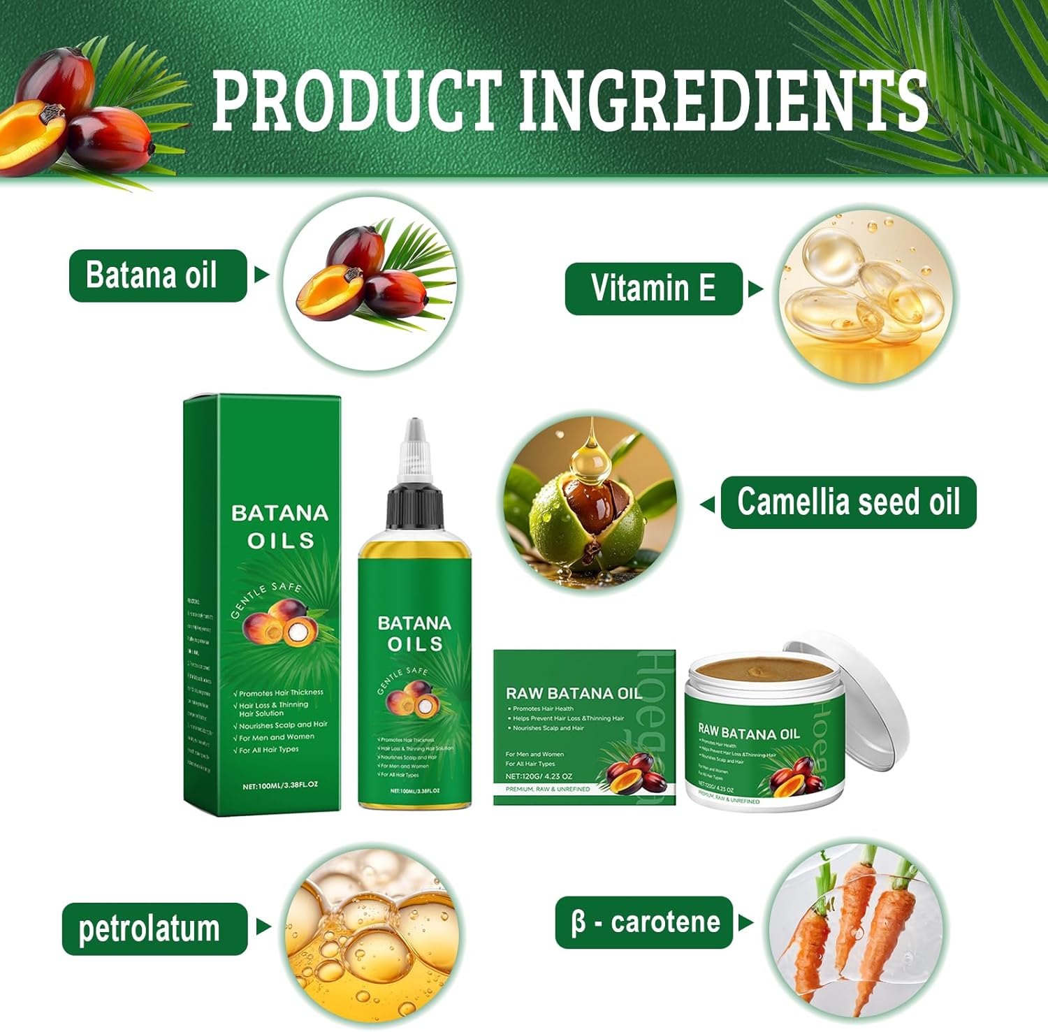 Crème Capillaire - soin à l'huile de Batana - croissance et nutrition cheveux