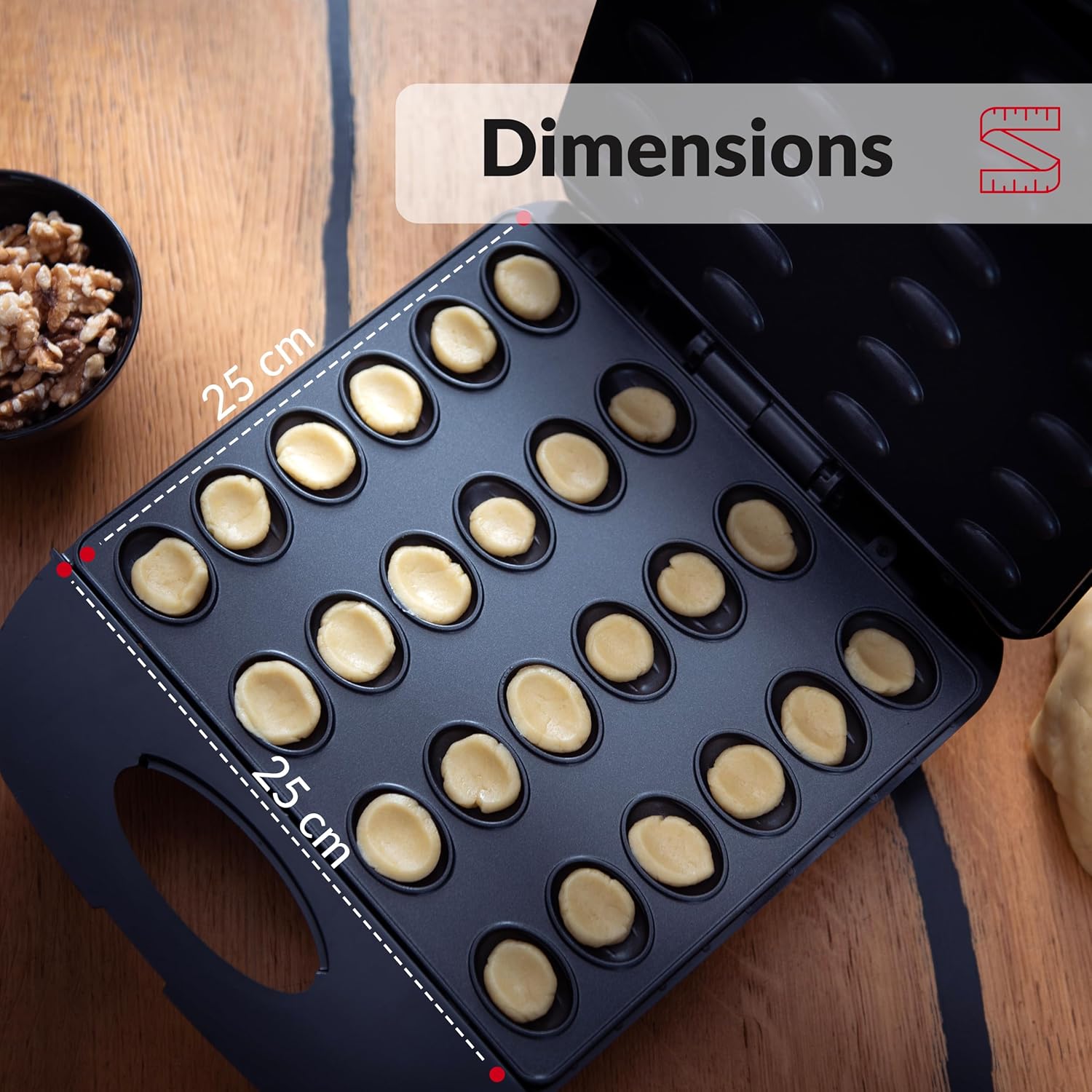 Lehmann - Boulangerie électrique 1700W, 24 noix, anti-adhésif, compact