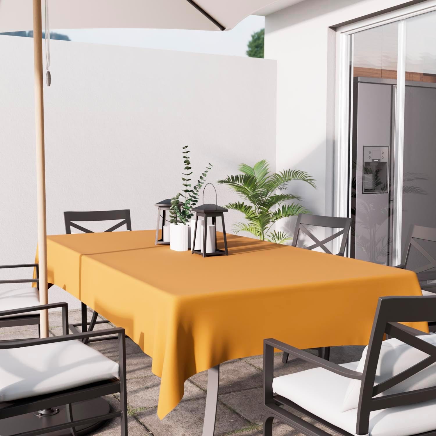 Soleil d'ocre - Alix nappe rectangle anti-tâches polyester 140x300 cm