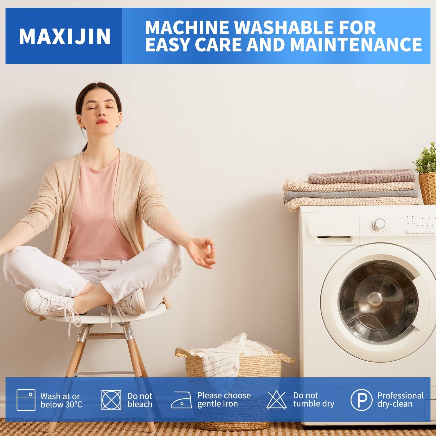 MAXIJIN - Housse canapé velours épais 3 places - extensible, gris