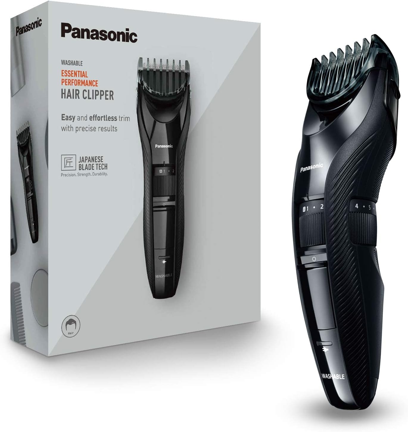 Panasonic - Tondeuse cheveux sans fil étanche, 19 réglages, ER-GC53-K503