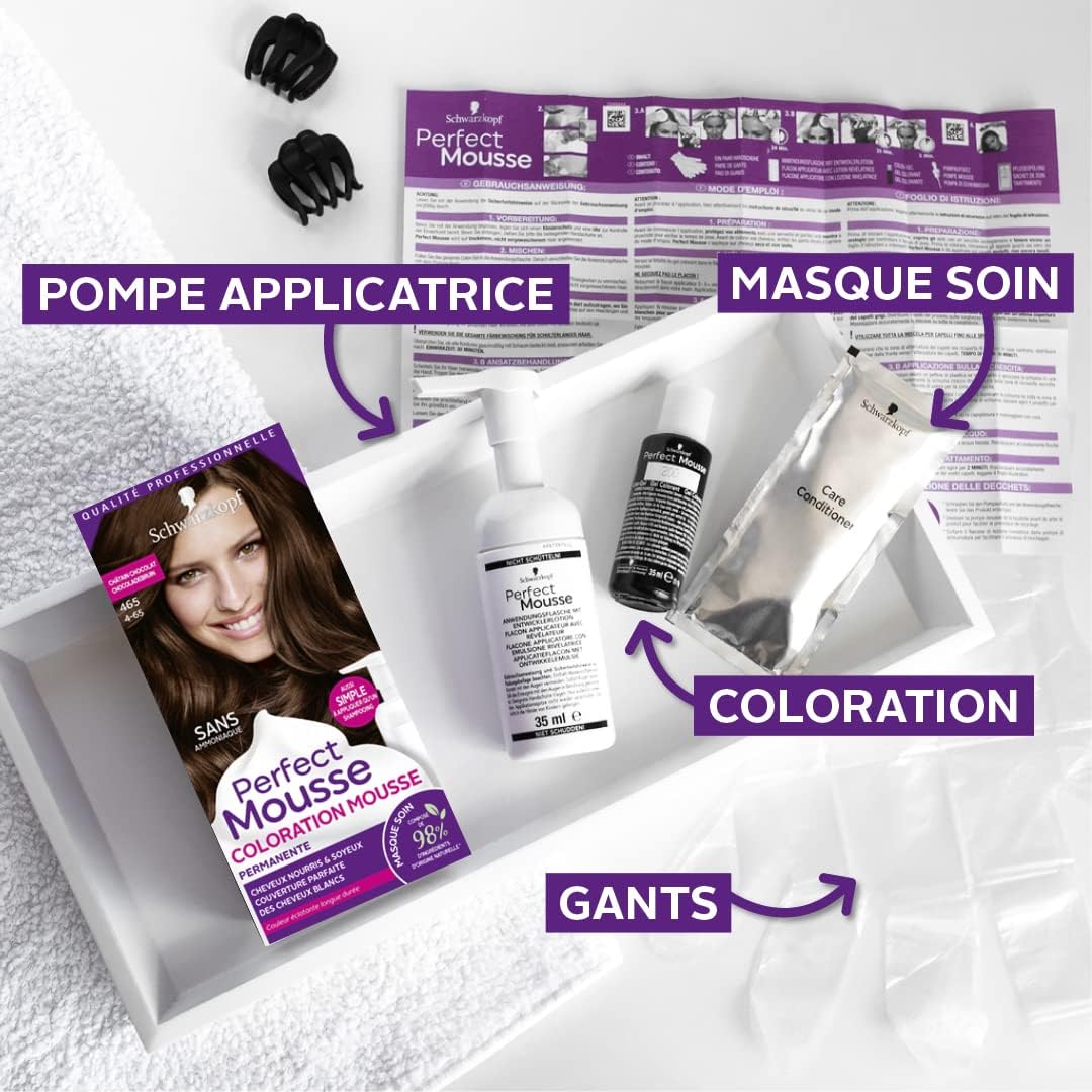 Schwarzkopf - Perfect Mousse - coloration permanente sans ammoniaque - masque soin naturel - Blond 800