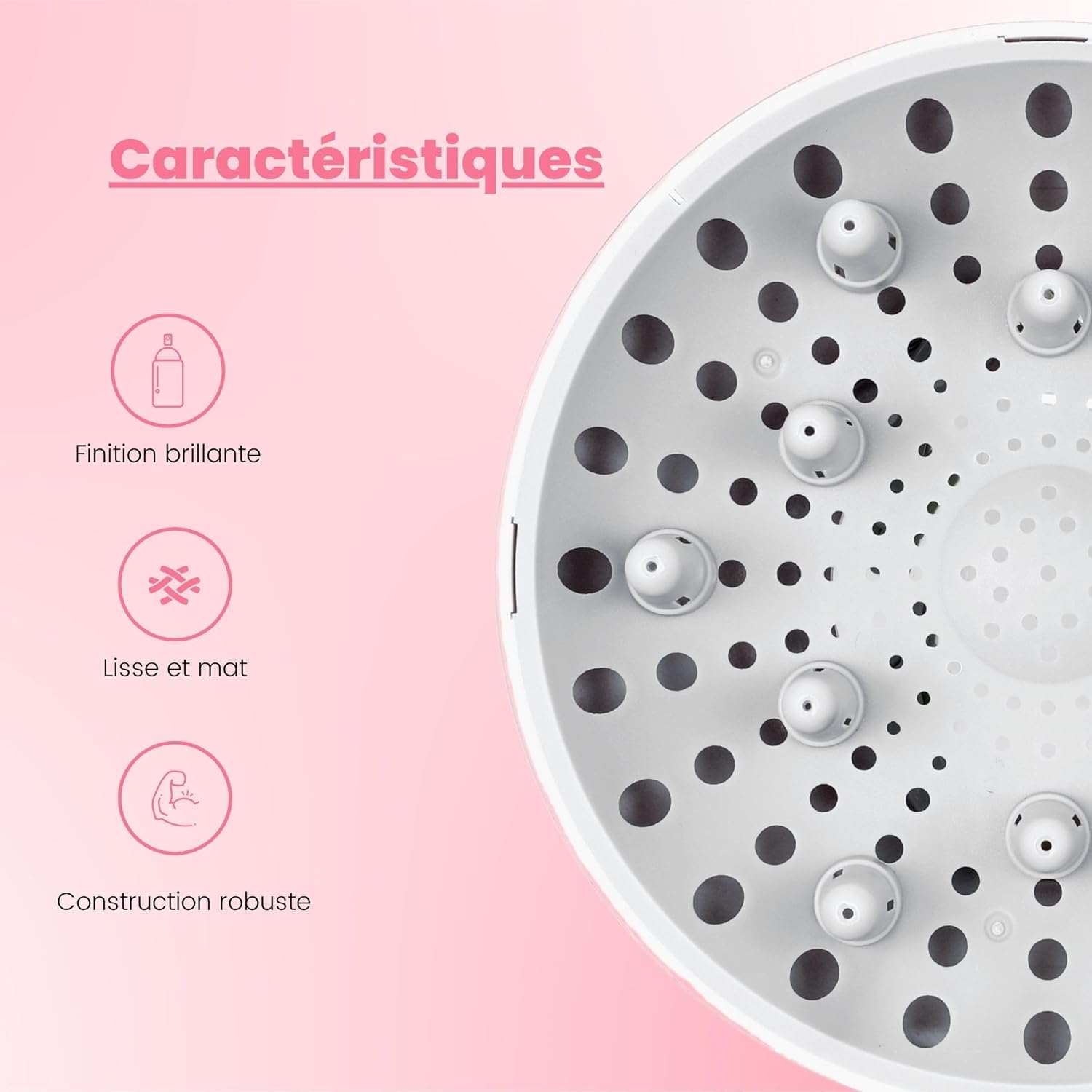 Diffuseur universel cheveux bouclés 4.4-6.6 cm, robuste, anti-frisottis