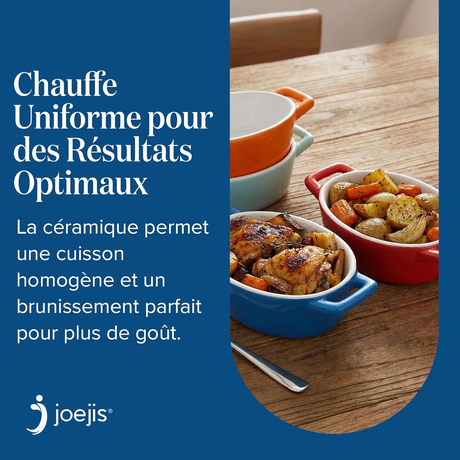 Joejis - ramequins ronds en céramique - lot de 4 - four, lave-vaisselle, congélateur