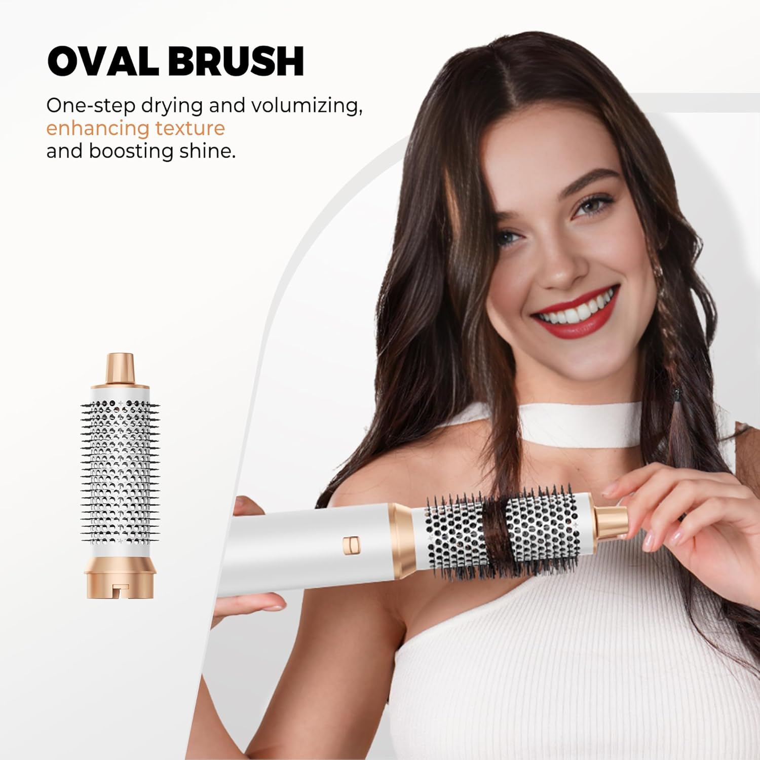 OKWRAP - Airbrush 5 en 1, multifonction, boucle, lisse, sèche, OKWRAP