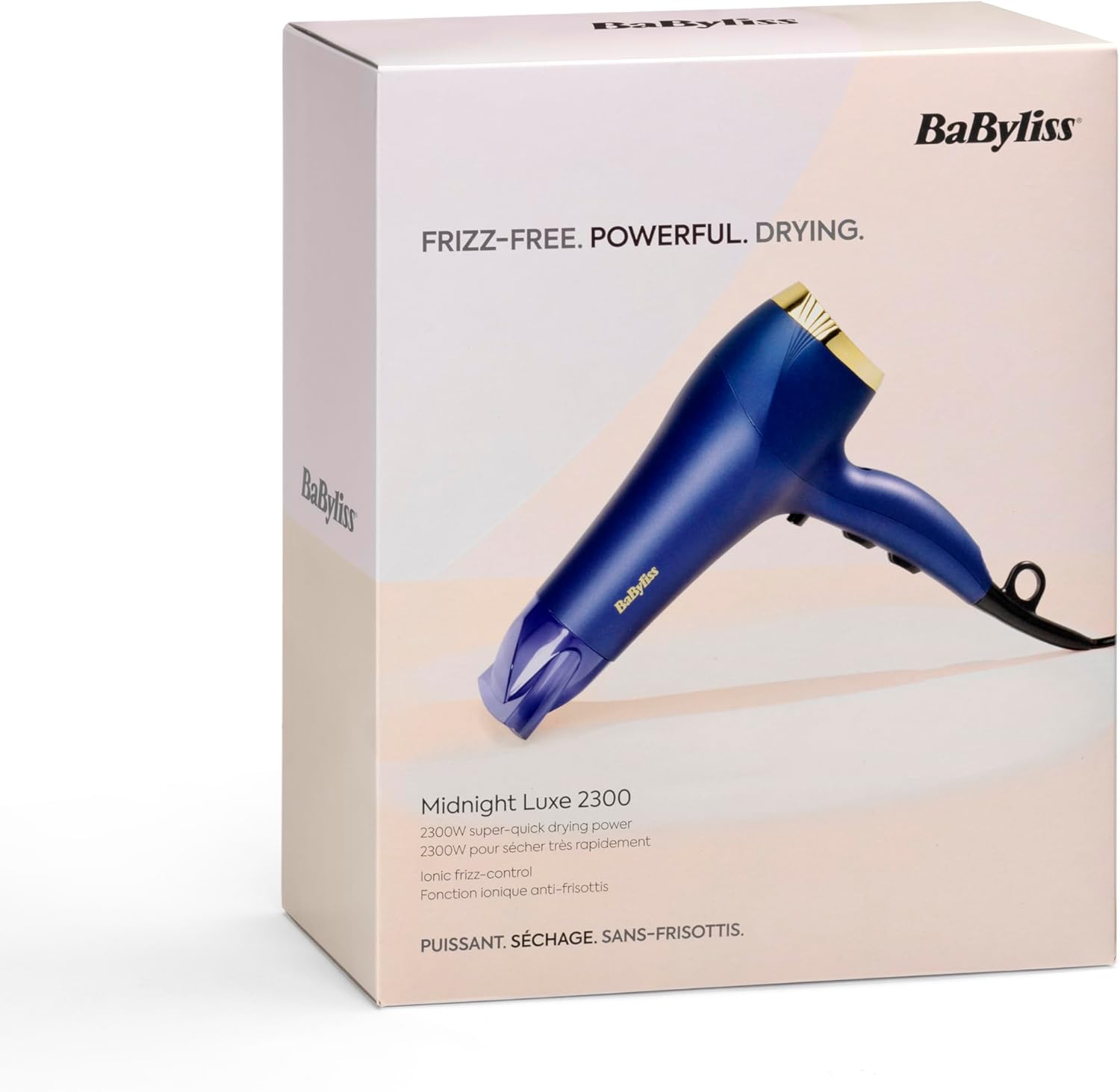 BaByliss - Midnight Luxe - 2300W, ionique, 3 températures, léger - 5781PE