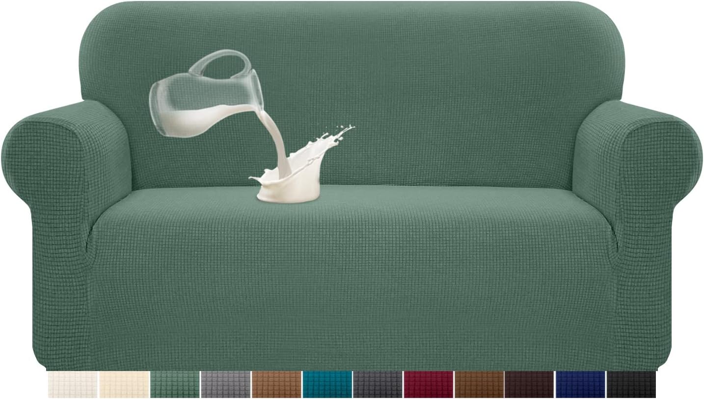 Granbest - Housse de Canapé Imperméable - 2 places - Élastique, durable, universel, vert matcha