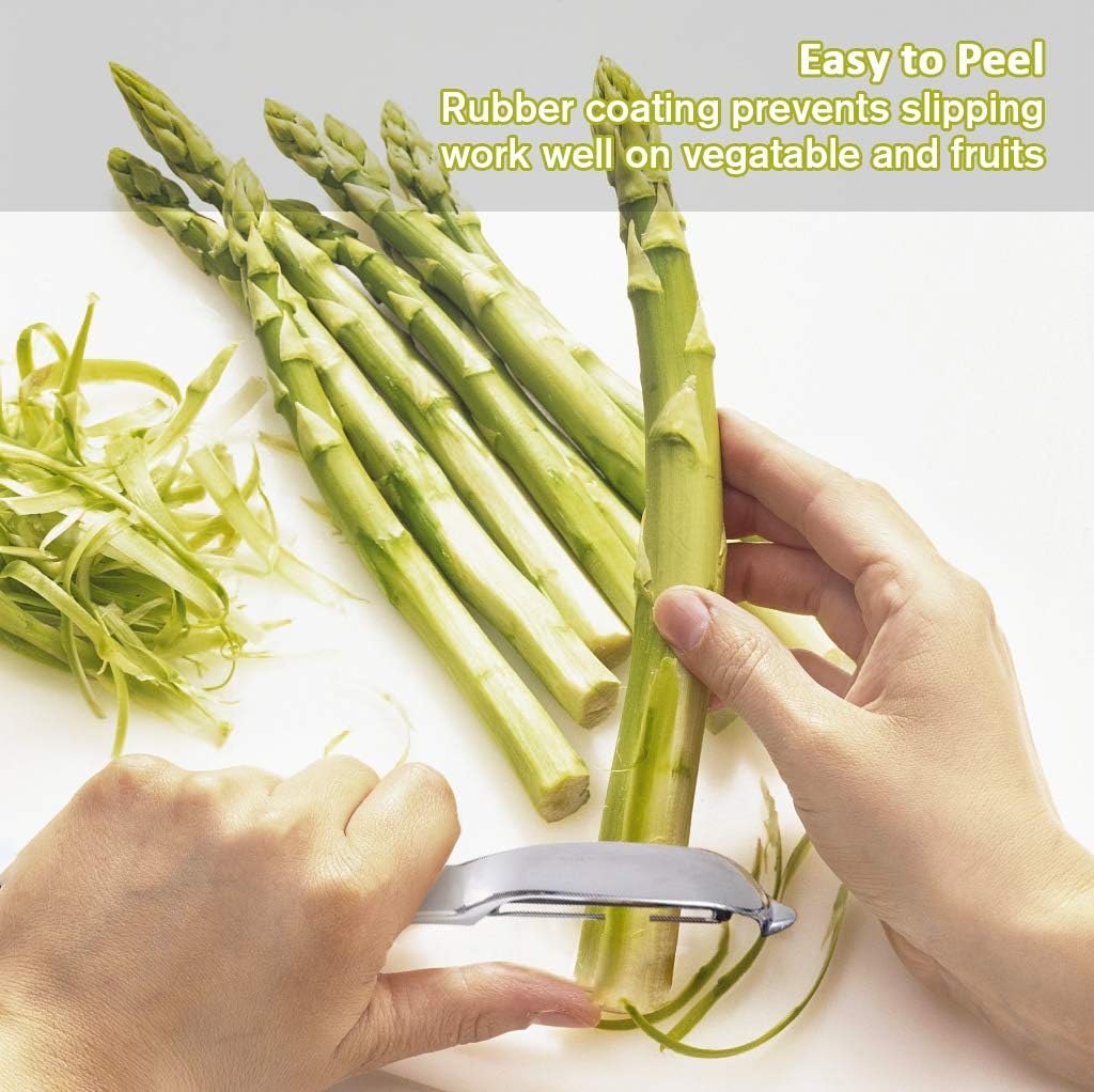 Éplucheur de pommes de terre - Y pivotant inox, poignée ergonomique antidérapante, idéal légumes et fruits